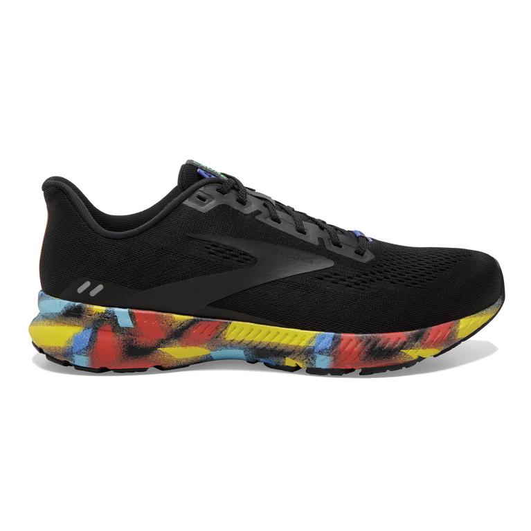 Brooks Launch 8 - Mens Light Cushion Road Running Shoes - Black/Red/Blue (52963WVIZ)